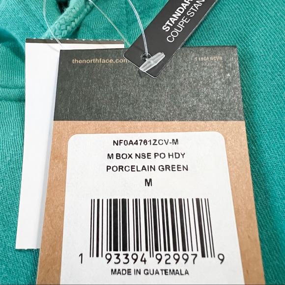 The North Face Green Recycled Box NSE Hoodie Porcelain Green - Picture 10 of 14